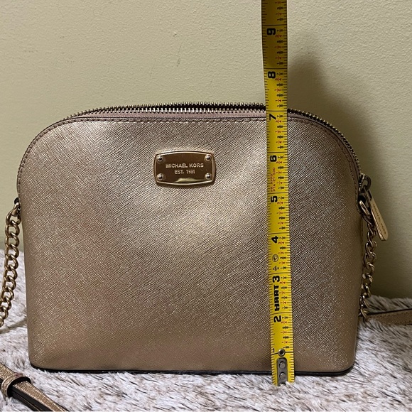 Michael Kors Jet Set Medium Logo Dome Crossbody Bag Gold NWOT - Picture 5 of 6